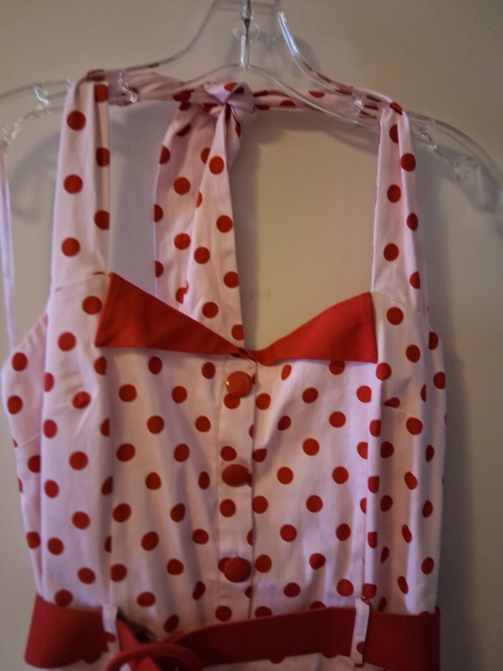 RARE! Pinup Retro Polka Dot Pencil Dress, L, UK 14, NWT, - Picture 5 of 10